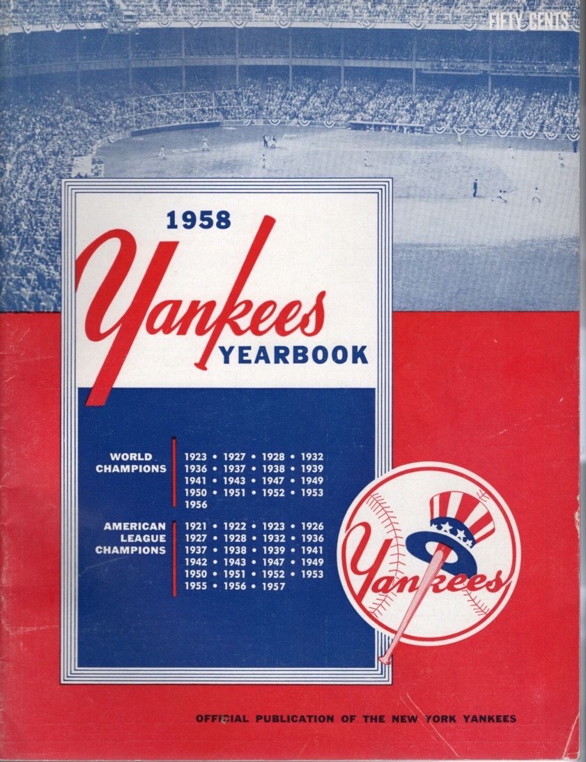 1958 Yankees Yearbook Cover Baseball Print