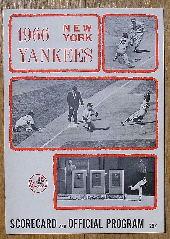 1966 New York Yankees Scorecard & Official Program Design