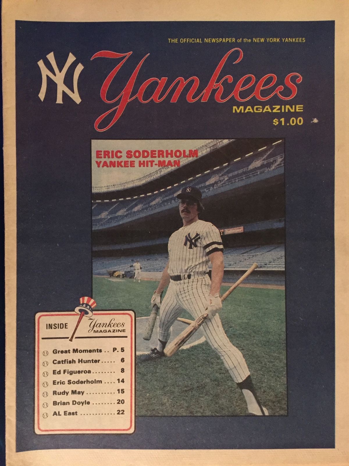 New York Yankees Magazine Cover Featuring Eric Soderholm
