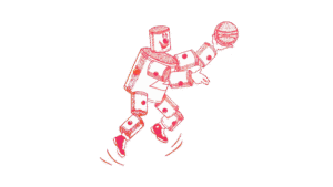 Red and White Dancing Wrapped Character Graphic
