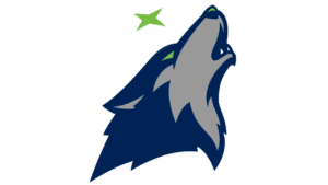 Stylized Howling Wolf and Star Graphic