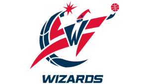 Red and Navy Wizards Basketball Graphic