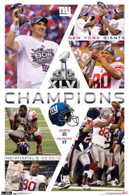 New York Giants XLVI Champions Football Collage Poster