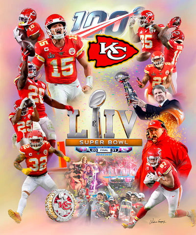 Kansas City Super Bowl LIV Championship Collage Wall Art