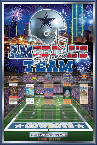 Dallas Cowboys Super Bowl Football Collage Wall Art