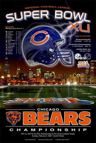 Chicago Bears Super Bowl XLI Championship Poster