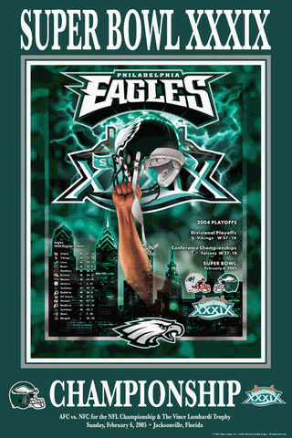 Philadelphia Eagles Super Bowl XXXIX Championship Poster
