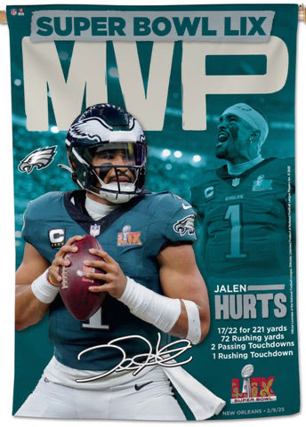 Jalen Hurts Super Bowl LIX Eagles Football Wall Art