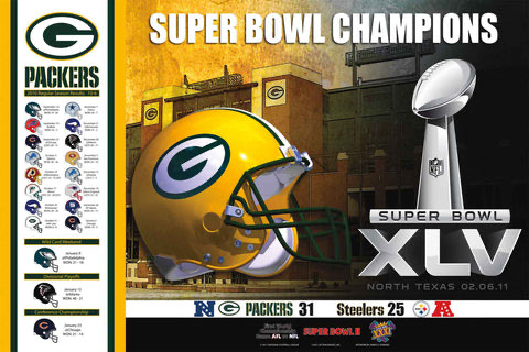 Packers Super Bowl XLV Champions Football Poster