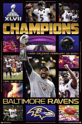 Baltimore Ravens Super Bowl XLVII Champions Collage Wall Art
