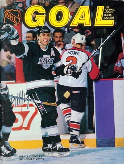 Bernie Nicholls Los Angeles Kings Hockey Goal Poster Design