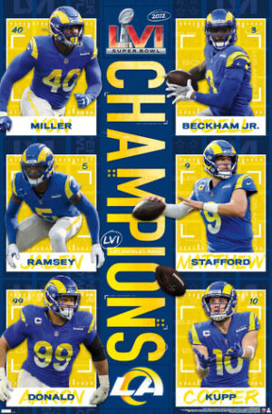 Los Angeles Rams Super Bowl LVI Player Collage Poster