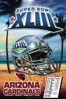 Arizona Cardinals Super Bowl XLIII Football Poster