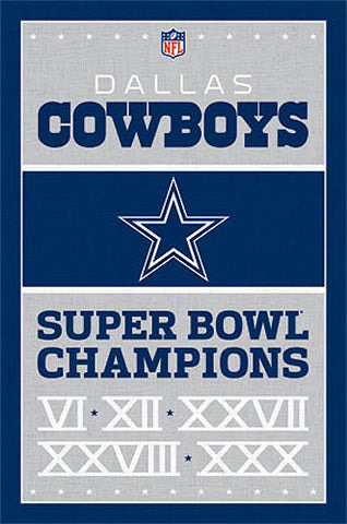 Dallas Cowboys Super Bowl Champions Wall Art