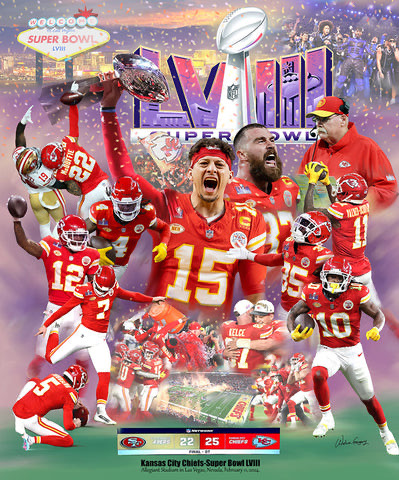 Kansas City Chiefs Super Bowl LVIII Championship Collage