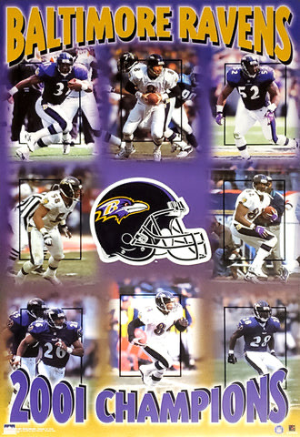 Baltimore Ravens 2001 Champions Football Collage Wall Art