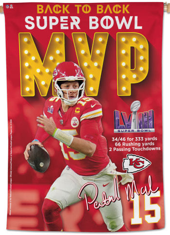 Patrick Mahomes Back-to-Back Super Bowl MVP Wall Poster