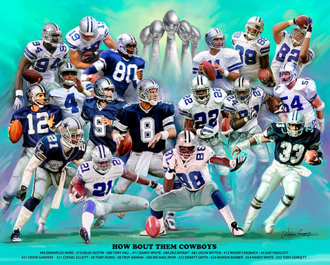 How Bout Them Cowboys Football Legends Collage Poster