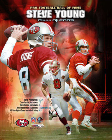 Steve Young Pro Football Hall of Fame 2005 49ers Poster