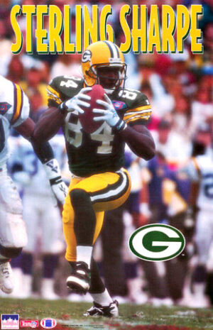 Sterling Sharpe Football Player Graphic Print with Green Bay G Logo