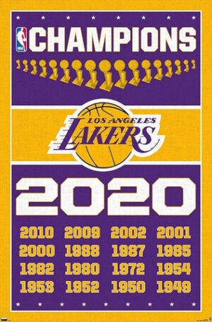 Los Angeles Lakers Champions 2020 Championship Years Poster