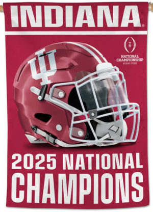Indiana 2025 National Champions Football Helmet Wall Banner