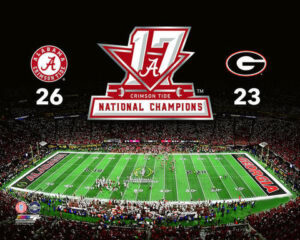 Alabama Crimson Tide 26–23 National Champions Stadium Wall Art