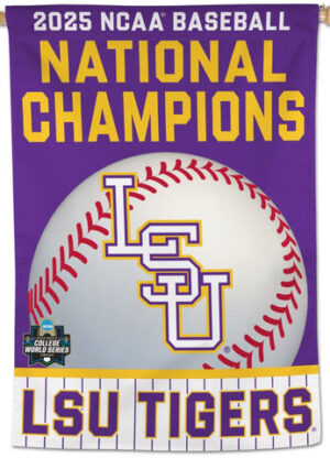 2025 NCAA Baseball National Champions LSU Tigers Banner