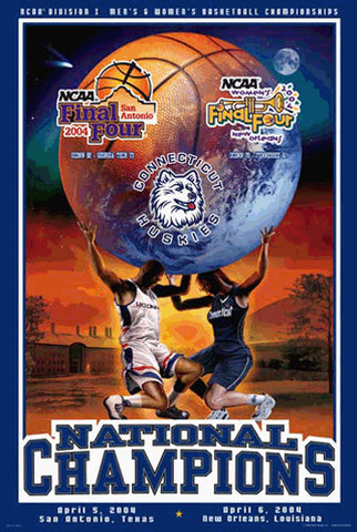 2004 NCAA Final Four National Champions Basketball Poster