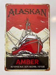 Alaskan Amber Beer Boat Vintage-Style Wall Sign