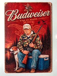 Budweiser Hunting Scene Vintage-Style Decorative Sign