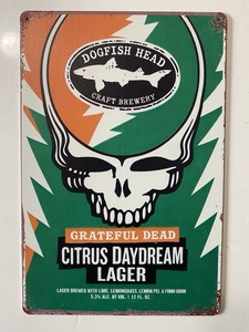 Dogfish Head Citrus Daydream Lager Grateful Dead Wall Sign