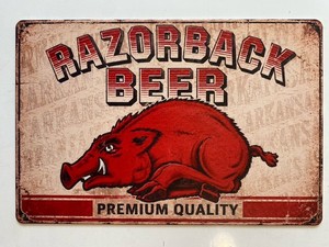 Razorback Beer Wild Boar Retro-Style Decorative Sign