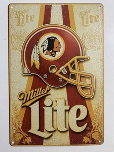 Miller Lite Football Helmet Vintage-Style Wall Sign