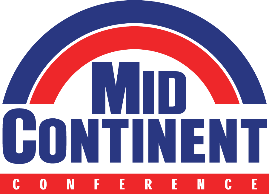 Mid Continent Conference Red and Blue Logo Design