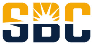 Orange, White and Navy Geometric Emblem Graphic