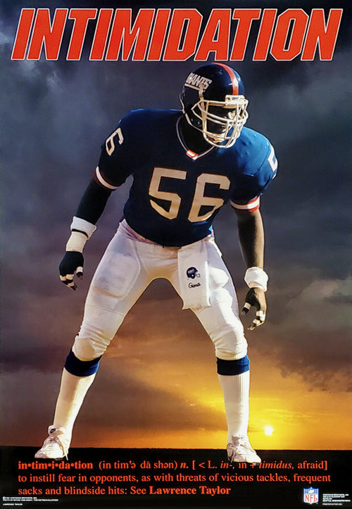 Intimidation Lawrence Taylor Football Poster Design