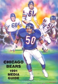 Chicago Bears 1991 Media Guide Football Cover Illustration