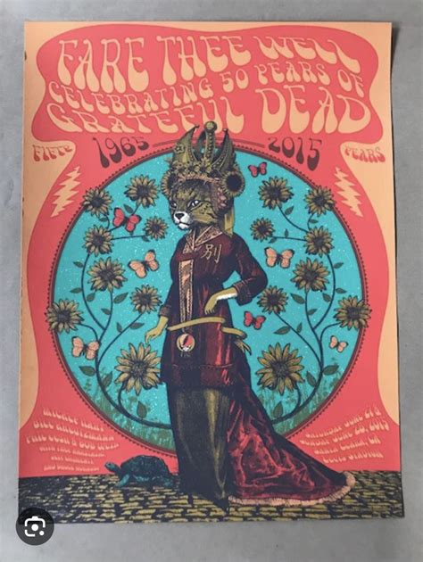 Fare Thee Well 1965–2015 Psychedelic Cat Poster