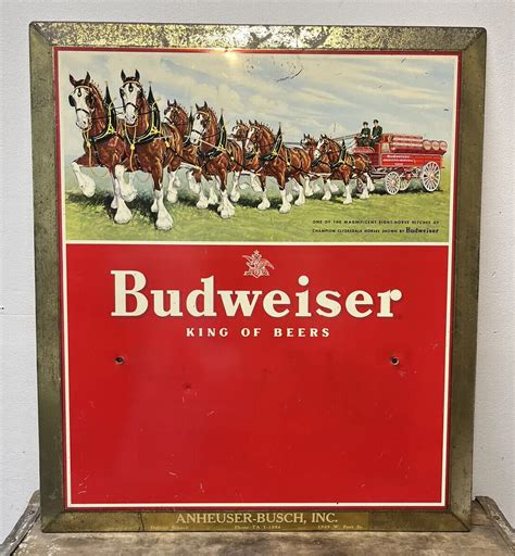 Budweiser Clydesdale Horse Team Vintage-Style Wall Sign