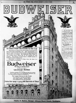 Budweiser Stock House Brewery Advertisement Print