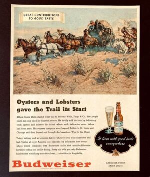 Budweiser Oysters and Lobsters Vintage-Style Beer Advertisement