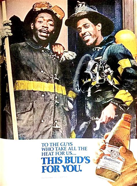 Budweiser Firefighters “This Bud’s for You” Advertisement Print