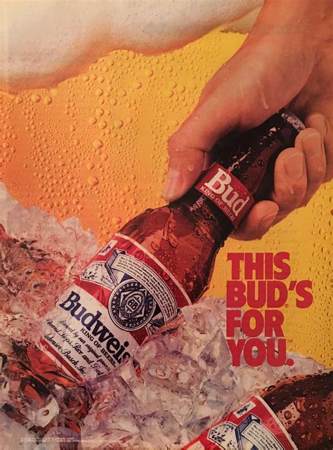 Budweiser “This Bud’s for You” Bottle Advertisement Print