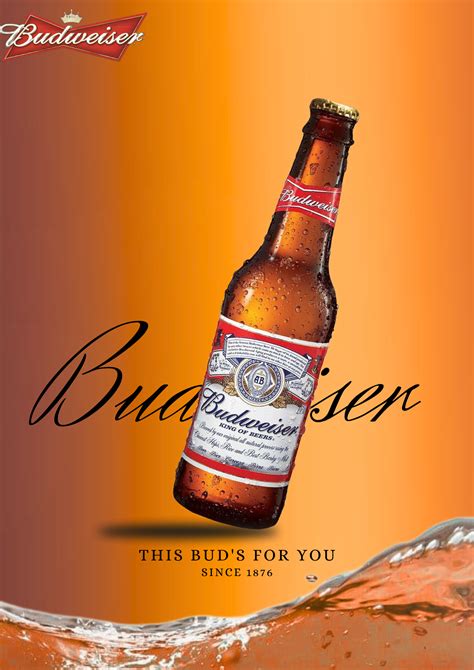 Budweiser Beer Bottle Advertisement Wall Art Print