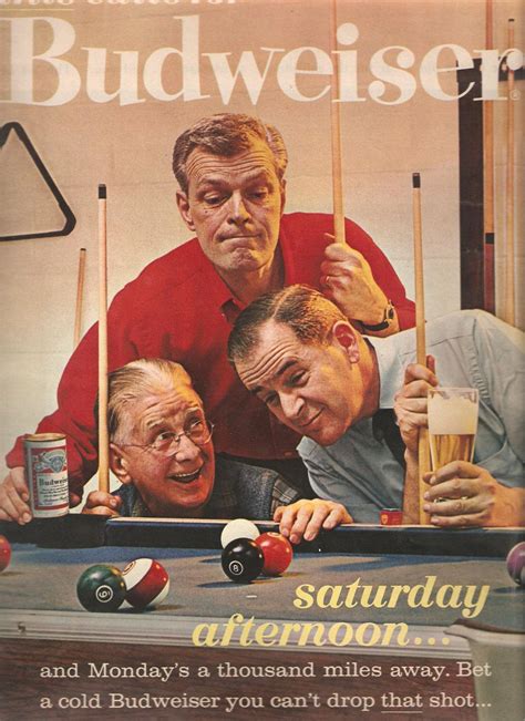 Budweiser Pool Hall Saturday Afternoon Vintage-Style Ad Print