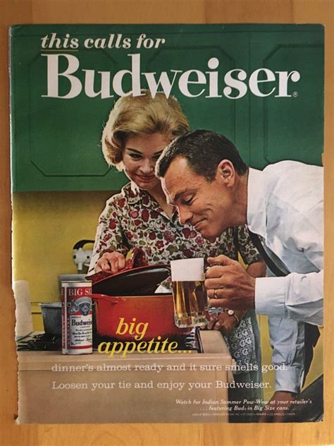Budweiser Big Appetite Dinner Scene Printed Wall Poster