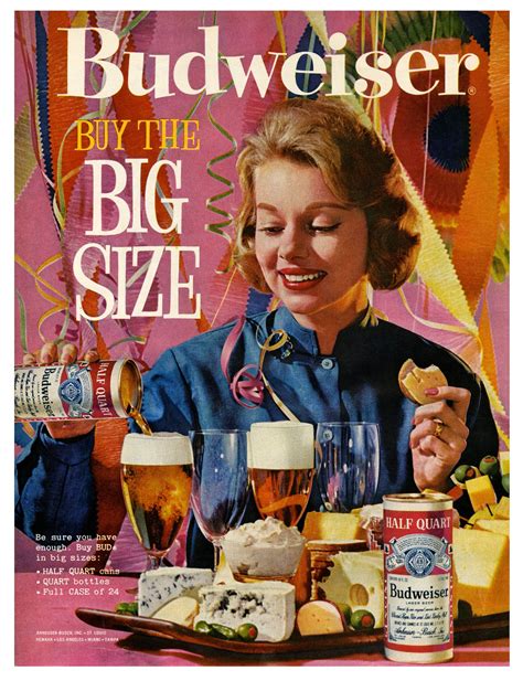 Budweiser Buy the Big Size Beer Advertising Poster
