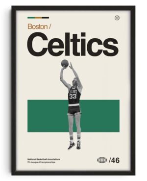 Boston Celtics Basketball Player #33 Framed Wall Art