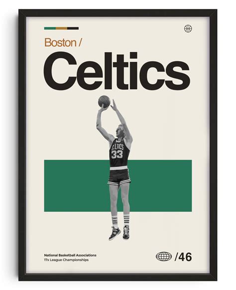 Boston Celtics Basketball Player #33 Framed Wall Art